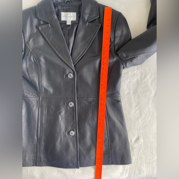 Vintage Worthington Geniune Leather Black Boxy Jacket Blazer Women’s M Y2K Retro - Picture 11 of 11
